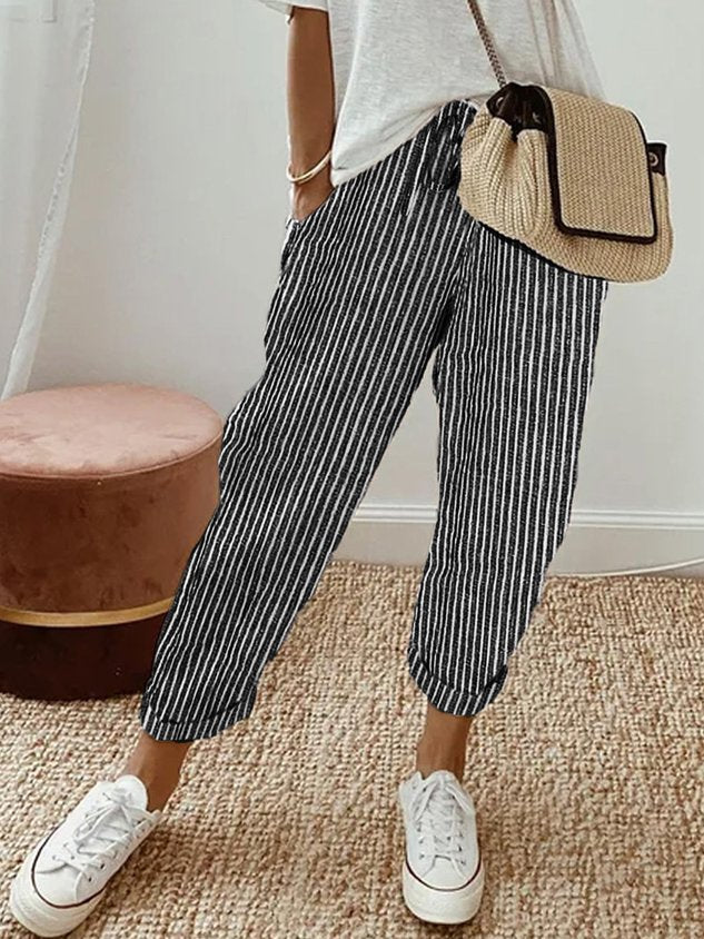 Dames Broek, Ademend, Hoge Taille, Wijde Pijpen, Lichtgewicht