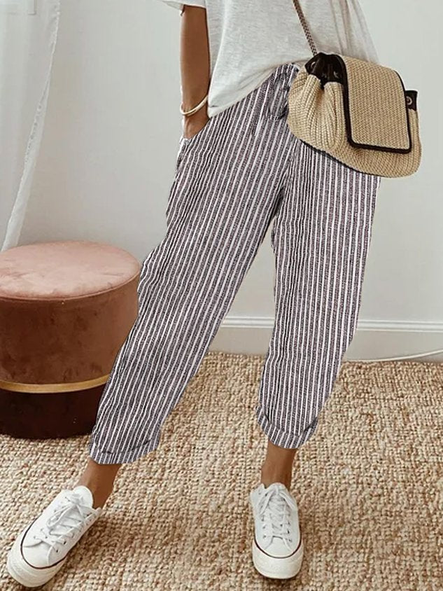 Dames Broek, Ademend, Hoge Taille, Wijde Pijpen, Lichtgewicht