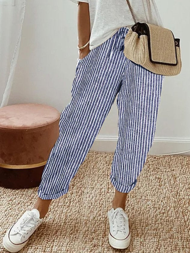 Dames Broek, Ademend, Hoge Taille, Wijde Pijpen, Lichtgewicht
