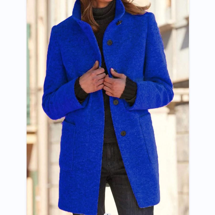 Amanda Damesjas | Hoogwaardige Wol, Retro Knoopsluiting 4