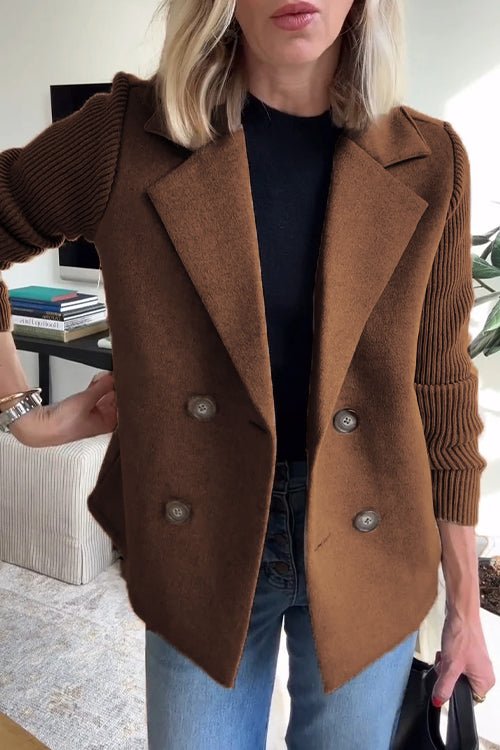 Amora Zwarte Blazer Dames | Gebreide Mouwen, Tijdloos en Elegant 9