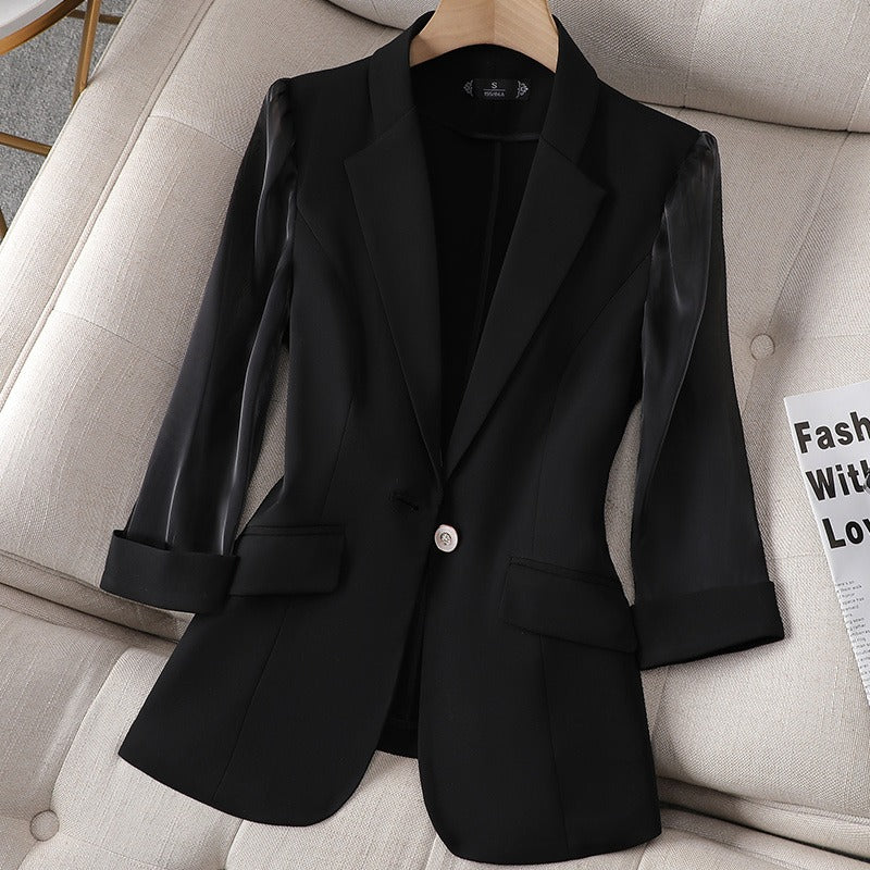 Ava Dames Blazer | Organza Mouwen, Elegant Witte Blazer 1