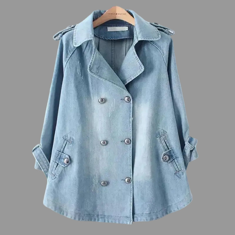 Ava Dames Jas | Lichtgewicht Denim, Double-Breasted 0