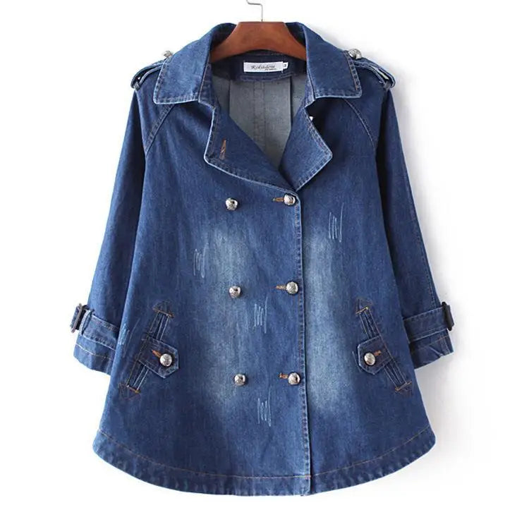 Ava Dames Jas | Lichtgewicht Denim, Double-Breasted 3