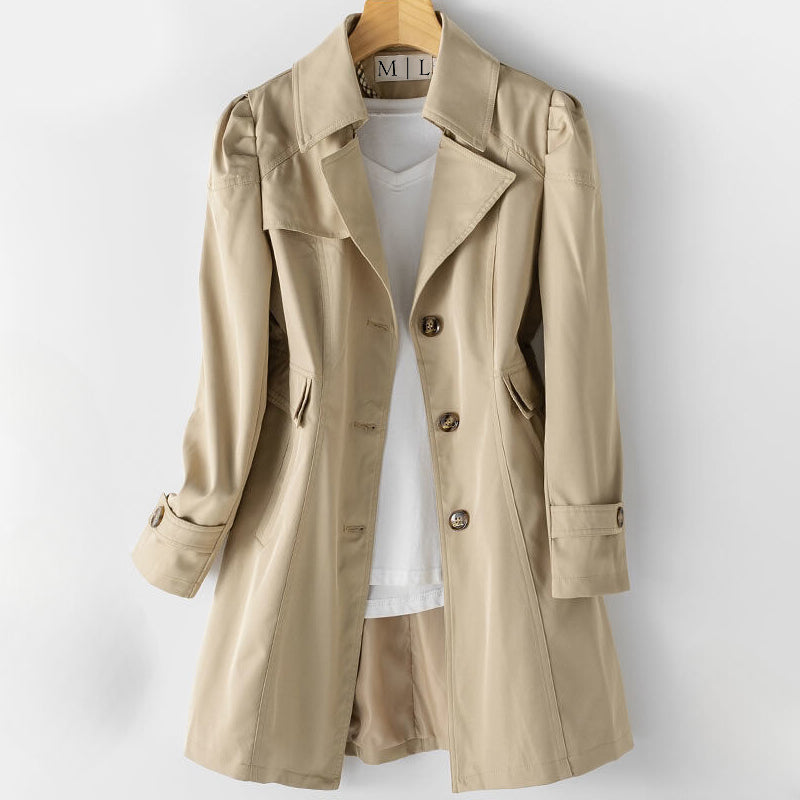 Bella Dames Trenchcoat | Premium Katoen-Polyester Mix, Elegant Zwart