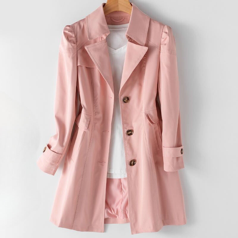 Bella Dames Trenchcoat | Premium Katoen-Polyester Mix, Elegant Zwart 2