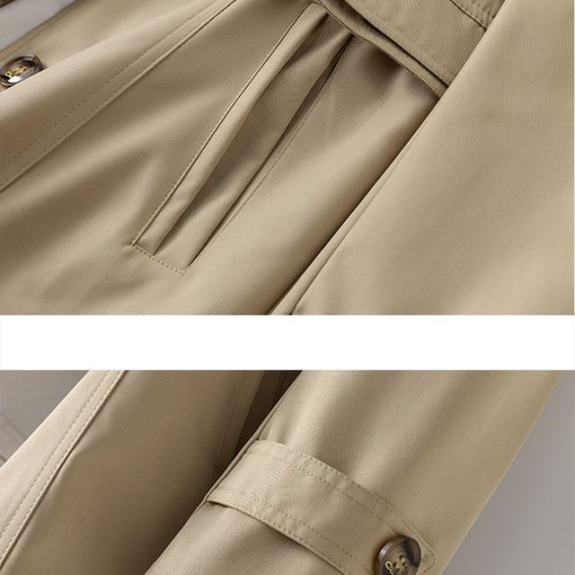 Bella Dames Trenchcoat | Premium Katoen-Polyester Mix, Elegant Zwart 4