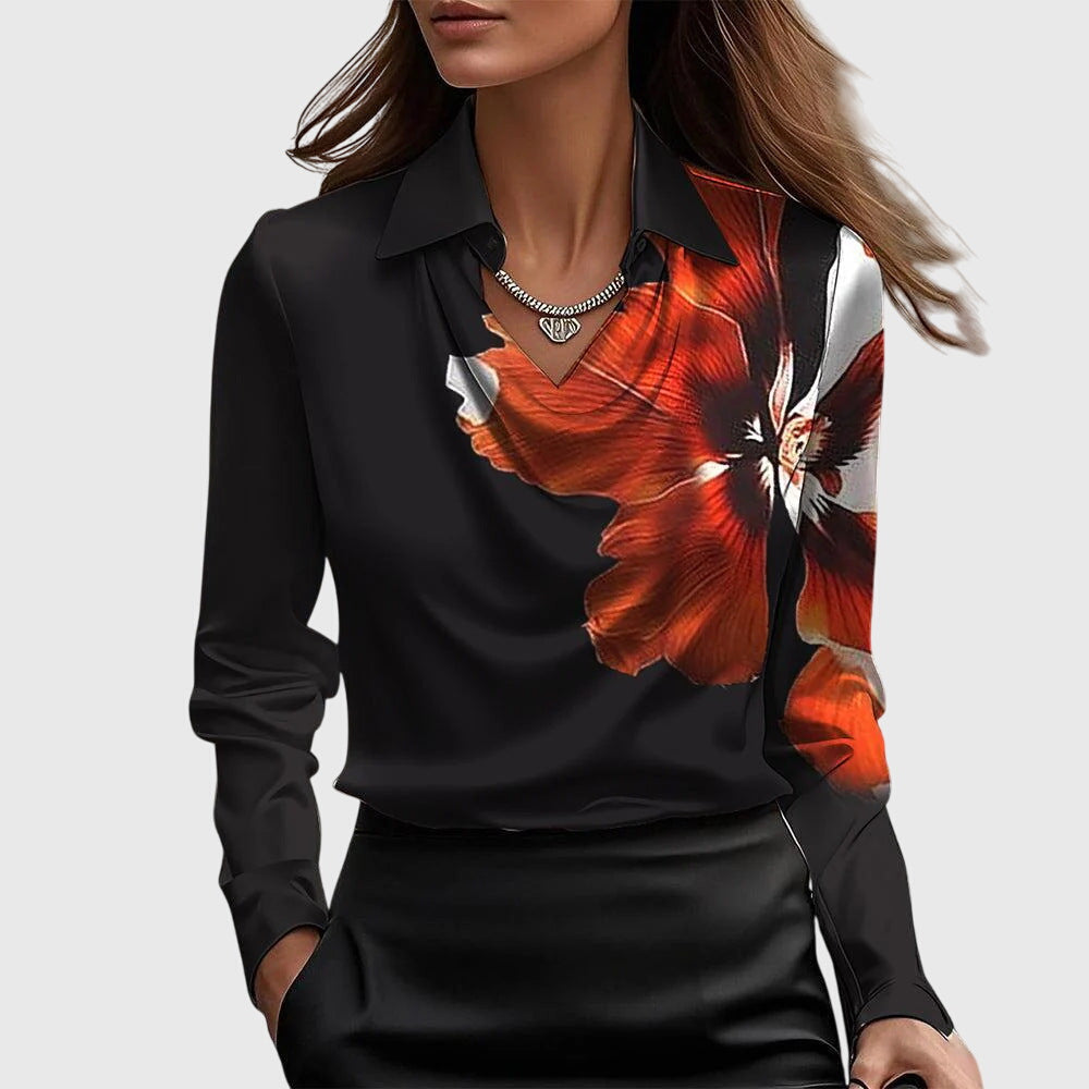 Bram Dames Blouse | Lucide Satijn, Cascade-Halslijn 6