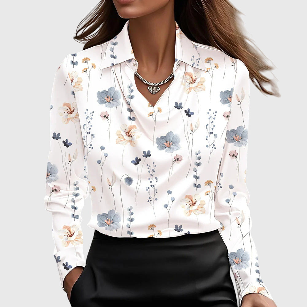 Bram Dames Blouse | Lucide Satijn, Cascade-Halslijn 9