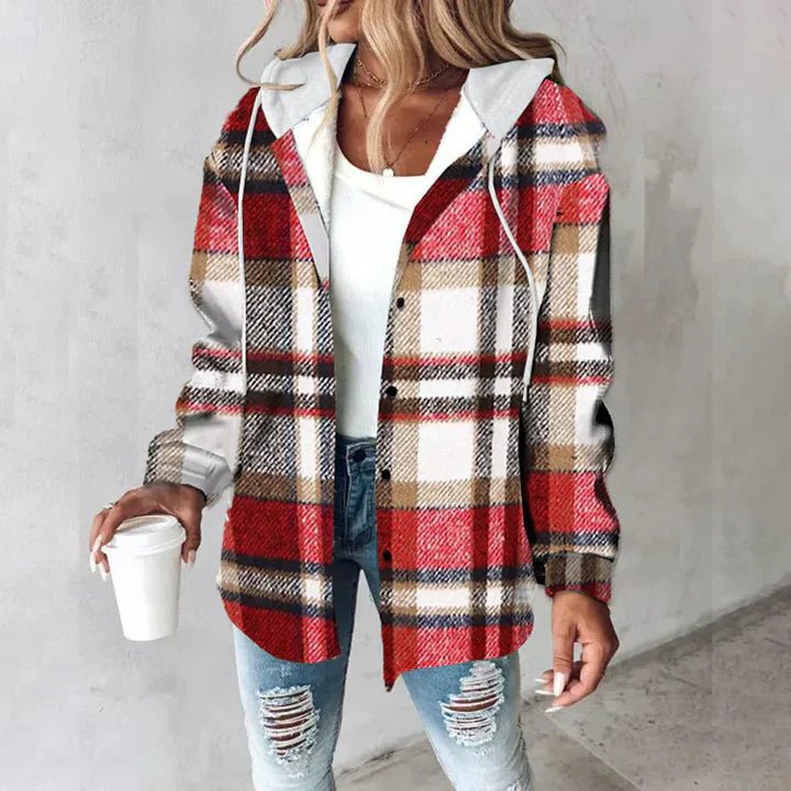 Carmen Dames Hoodie | Zachte Flanel, Casual Geruit