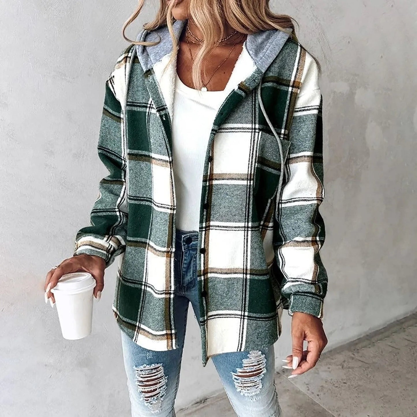 Carmen Dames Hoodie | Zachte Flanel, Casual Geruit 1