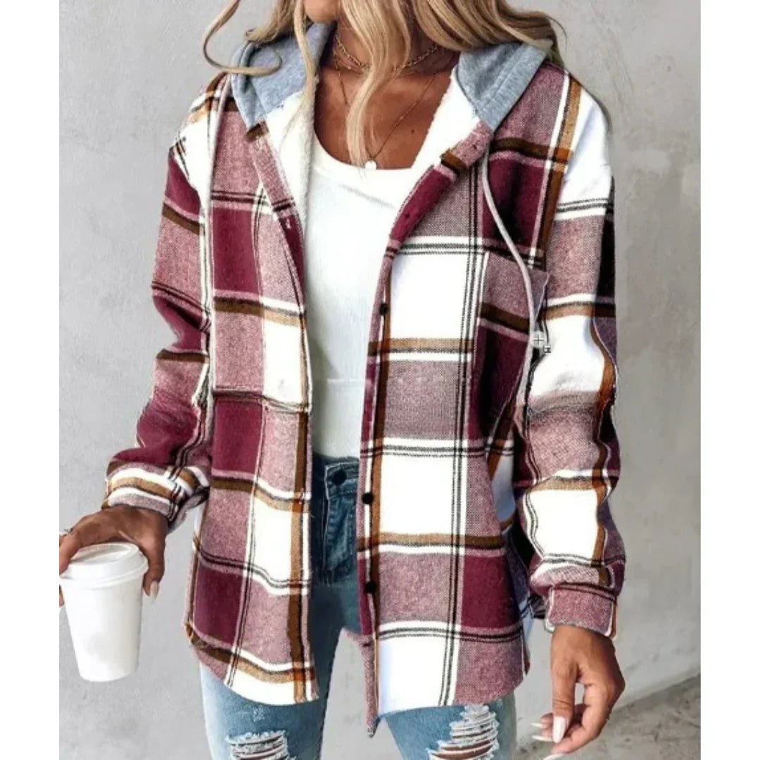 Carmen Dames Hoodie | Zachte Flanel, Casual Geruit 2