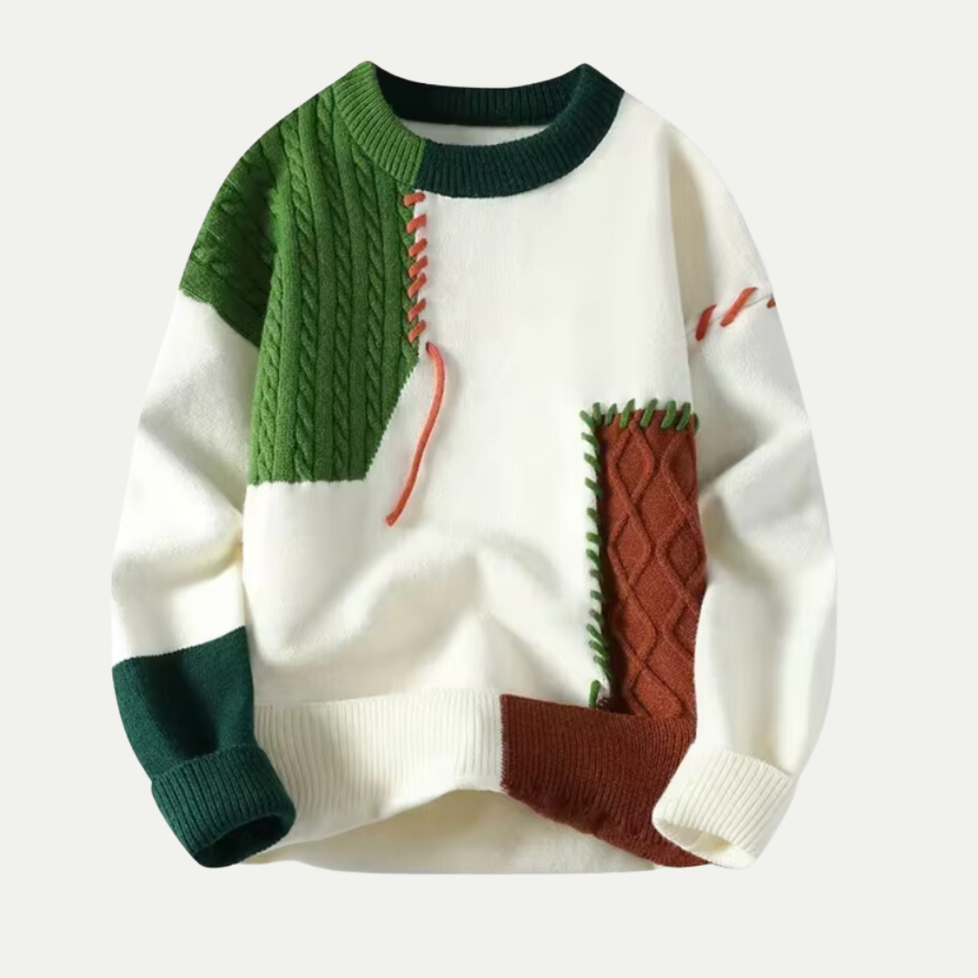 Kim Merino Wool Patchwork Coltrui Heren | Ademend, Casual en Comfortabel 3