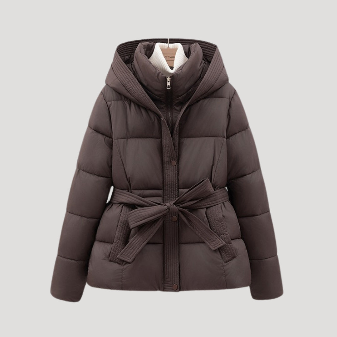 Esmee Pufferjack Dames met Capuchon | Elegante Tailleband, Comfortabele Isolatie