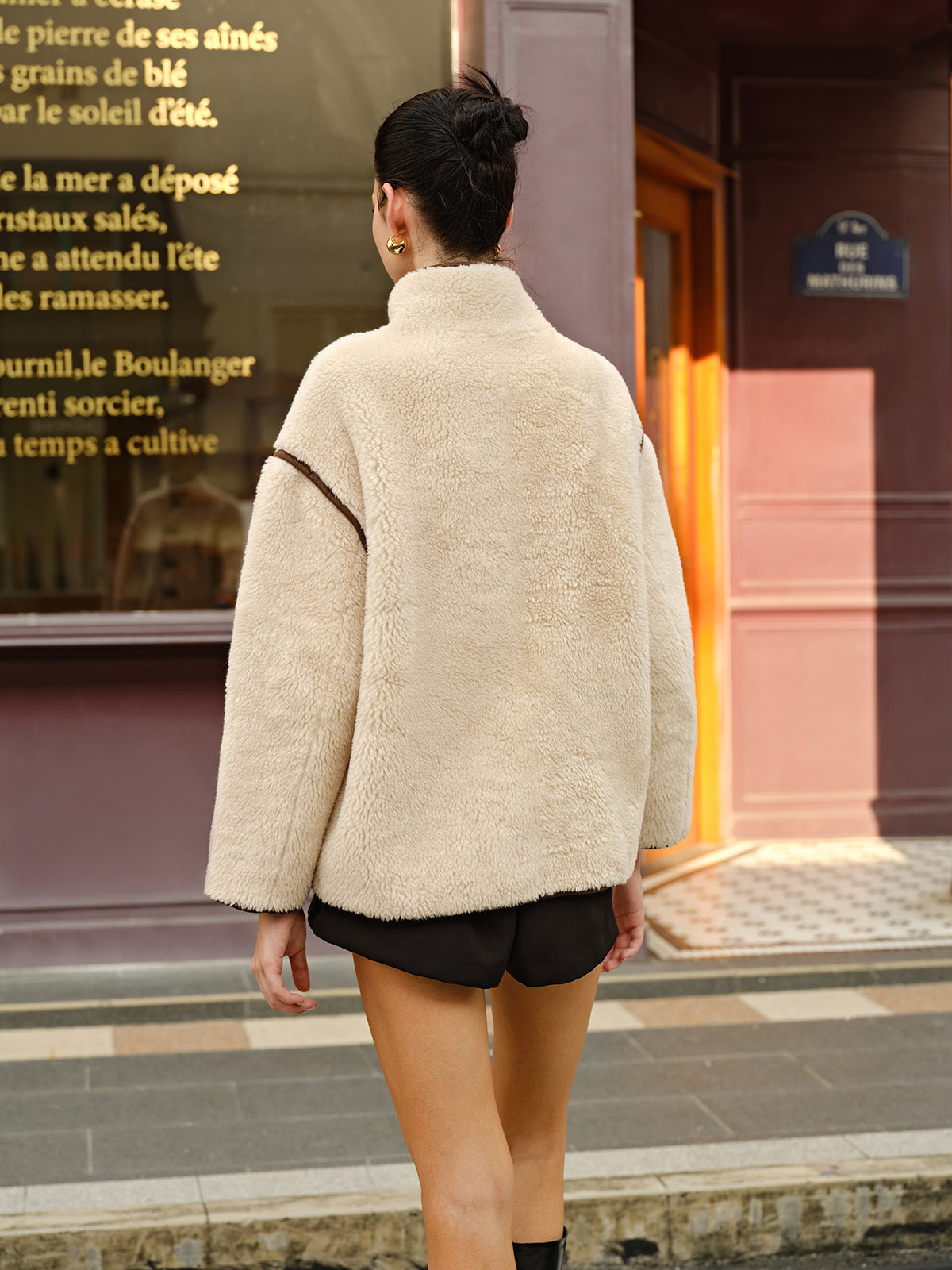 Kim Shearling Toggle-jasje | Imitatieschapenvacht, Casual, Oversized 5