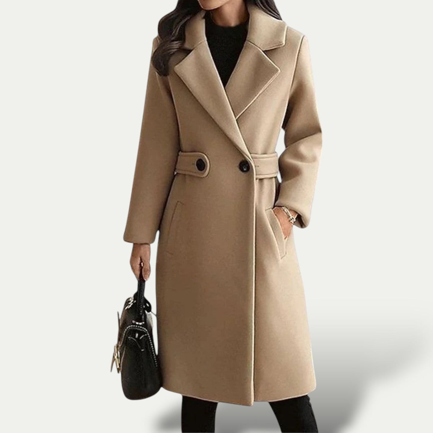 Rianne Wollen Lange Winterjas Dames | Getailleerd Met Smalle Riem, Tijdloos Design