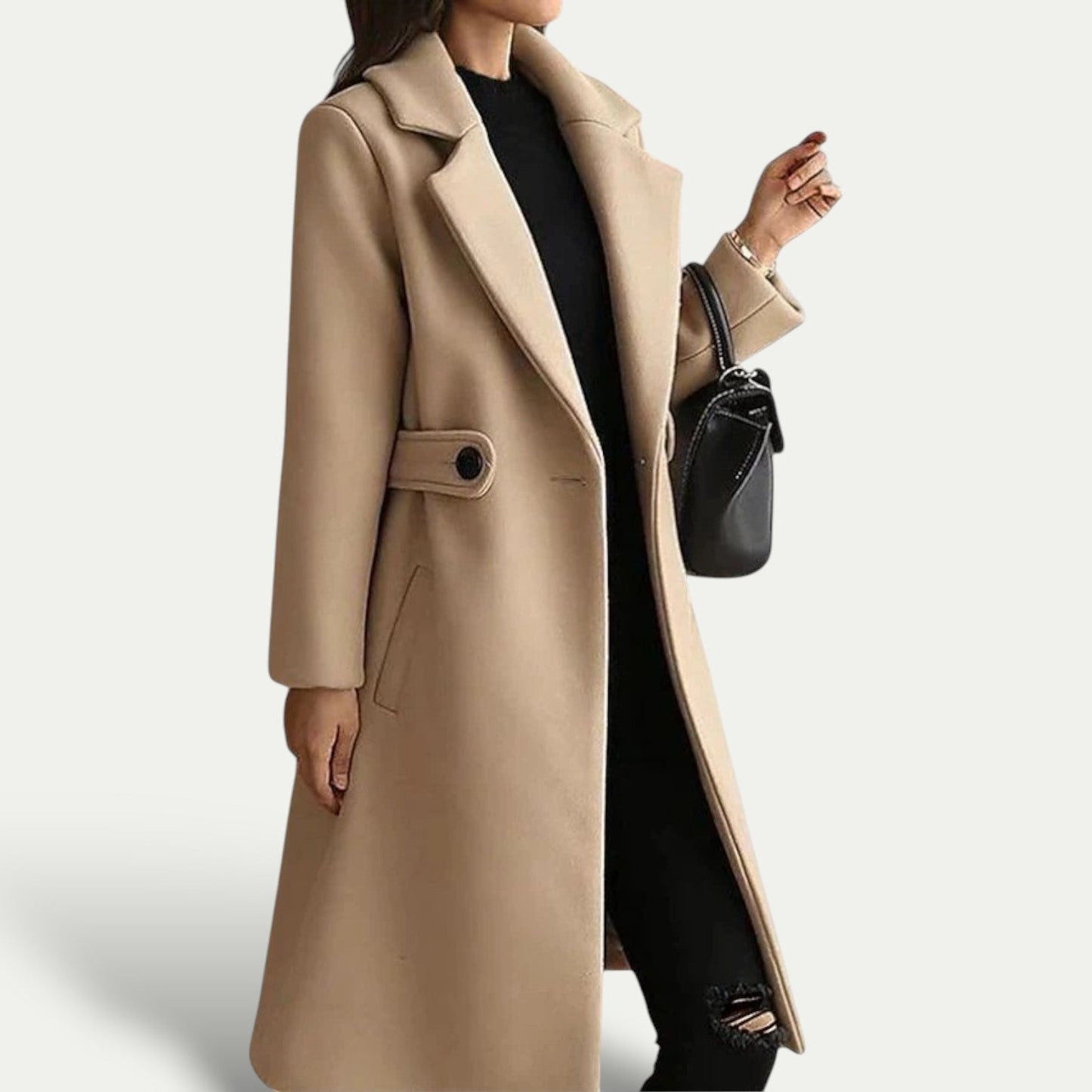 Rianne Wollen Lange Winterjas Dames | Getailleerd Met Smalle Riem, Tijdloos Design 1