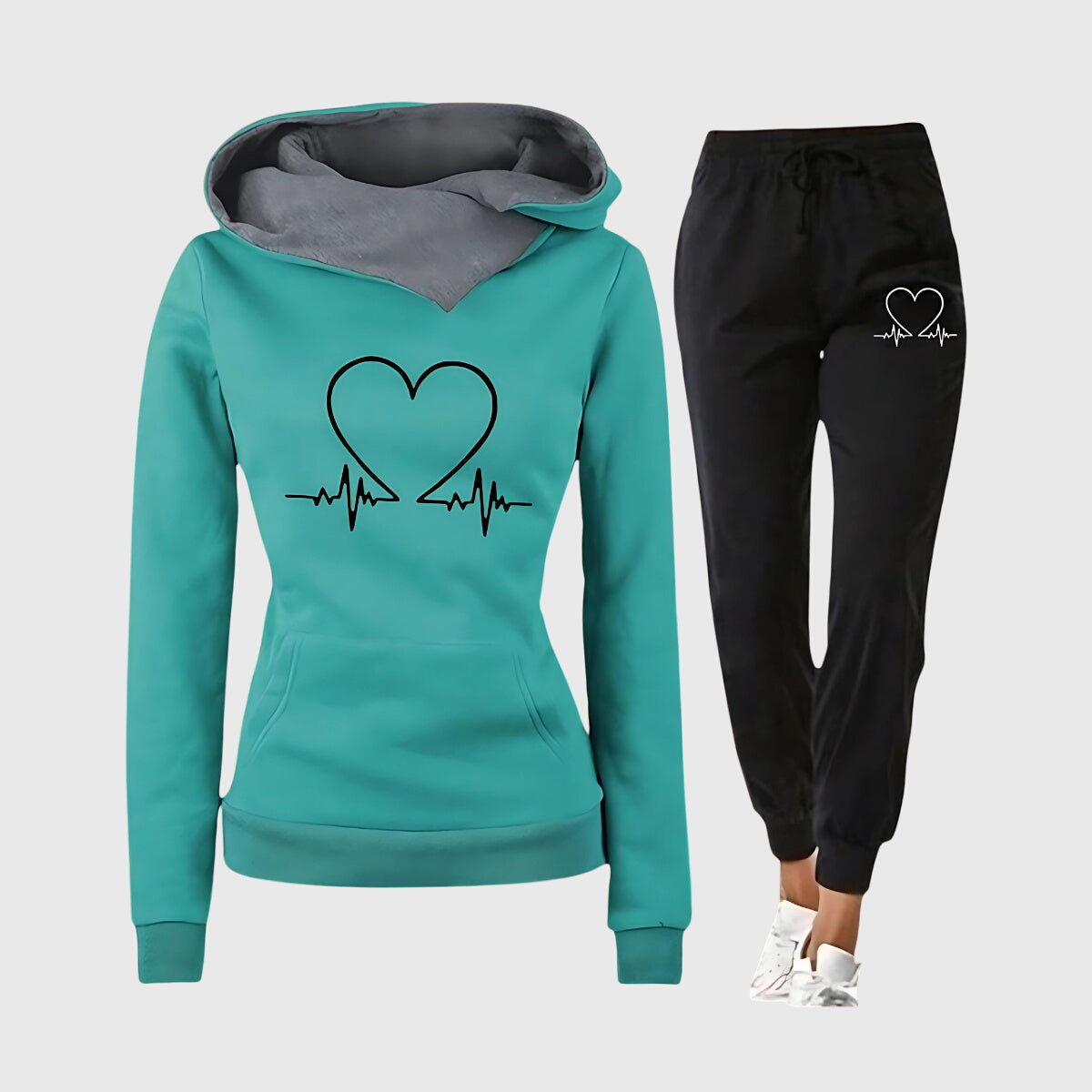 Sava Dames Sportset | Zachte Stof met Hartmotief, Veelzijdig Design 2