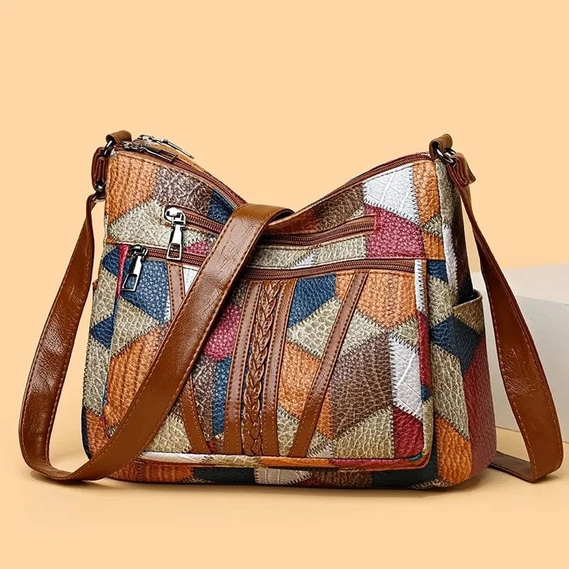 Solara Handtas Dames | Unieke Mozaïek Leer, Functioneel Design
