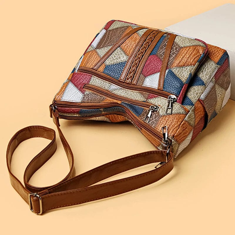 Sola Handtas Dames | Unieke Mozaïek Leer, Functioneel Design 3