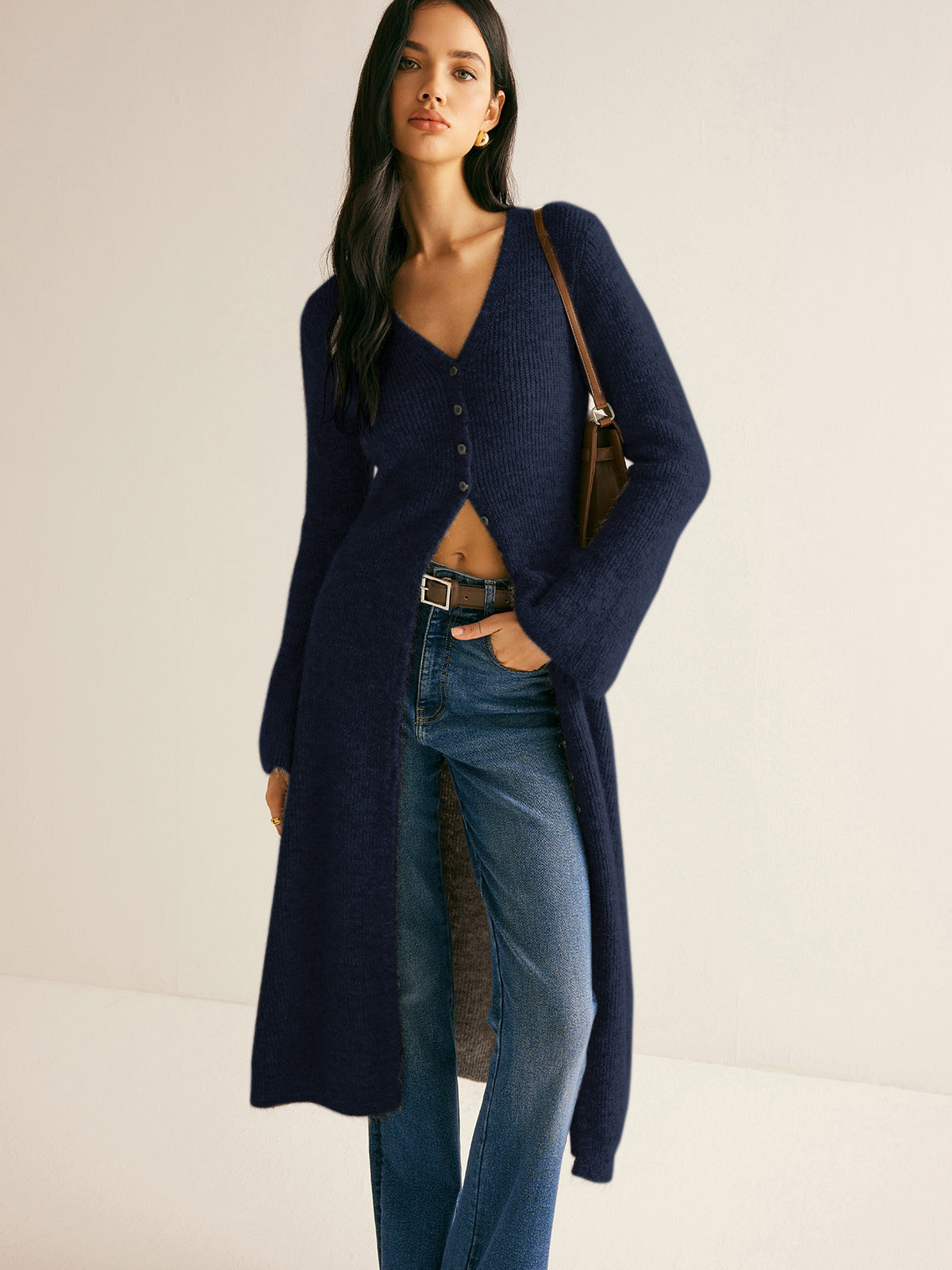 Tessa Trui Jurk Dames | V-hals Midi Met Split, Hoge Stretch 10