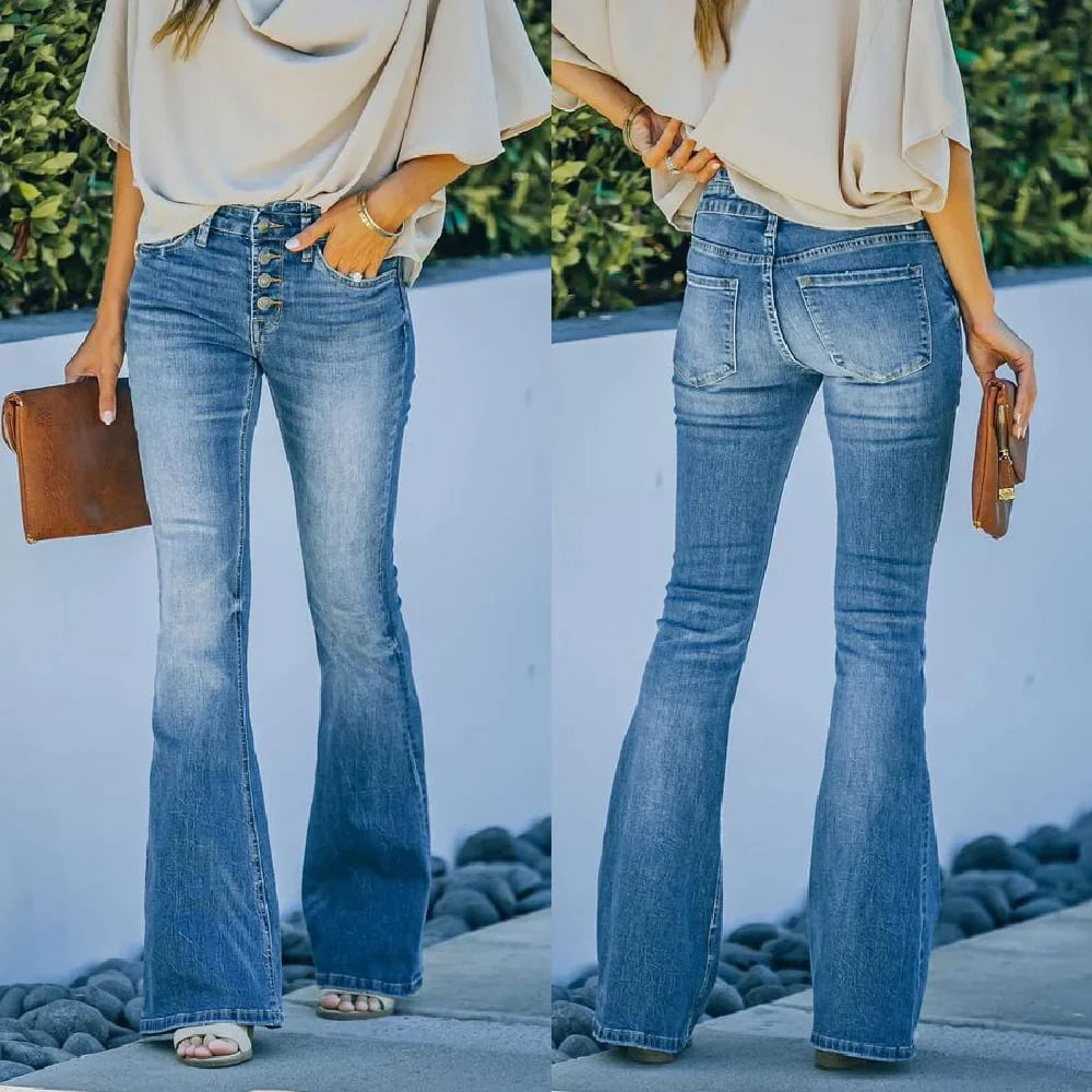 Vinta Flared Jeans Dames | Hoogwaardig Denim, Comfortabel en Stijlvol 1
