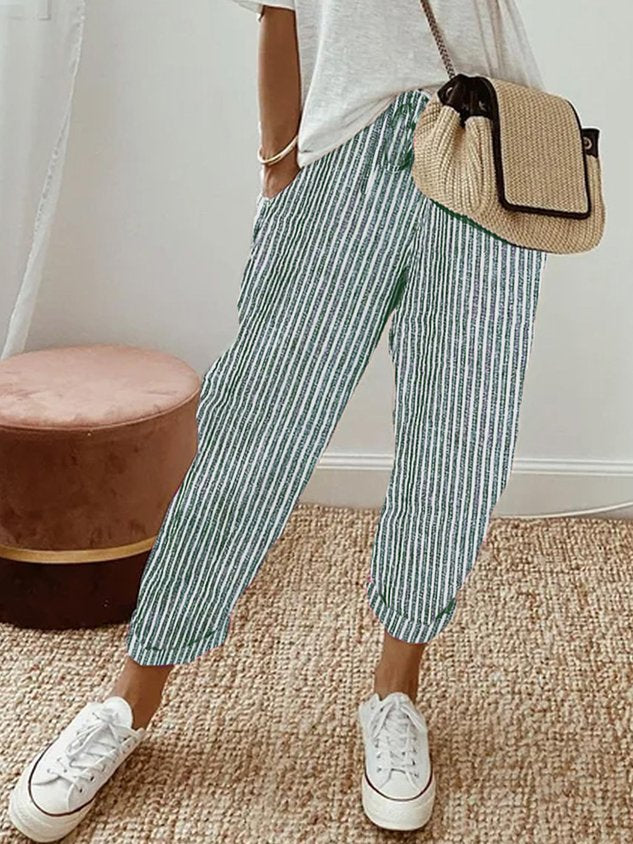 Dames Broek, Ademend, Hoge Taille, Wijde Pijpen, Lichtgewicht