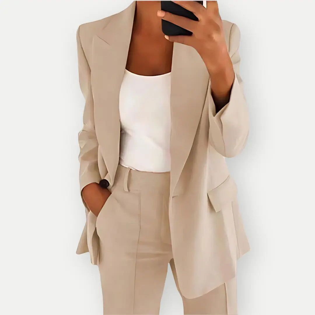 Dames Blazer Set, Tweedelig Pak, Elegant, Meerdere Kleuren