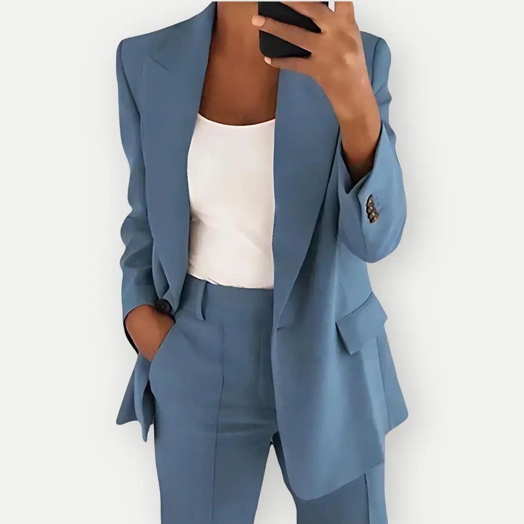 Dames Blazer Set, Tweedelig Pak, Elegant, Meerdere Kleuren