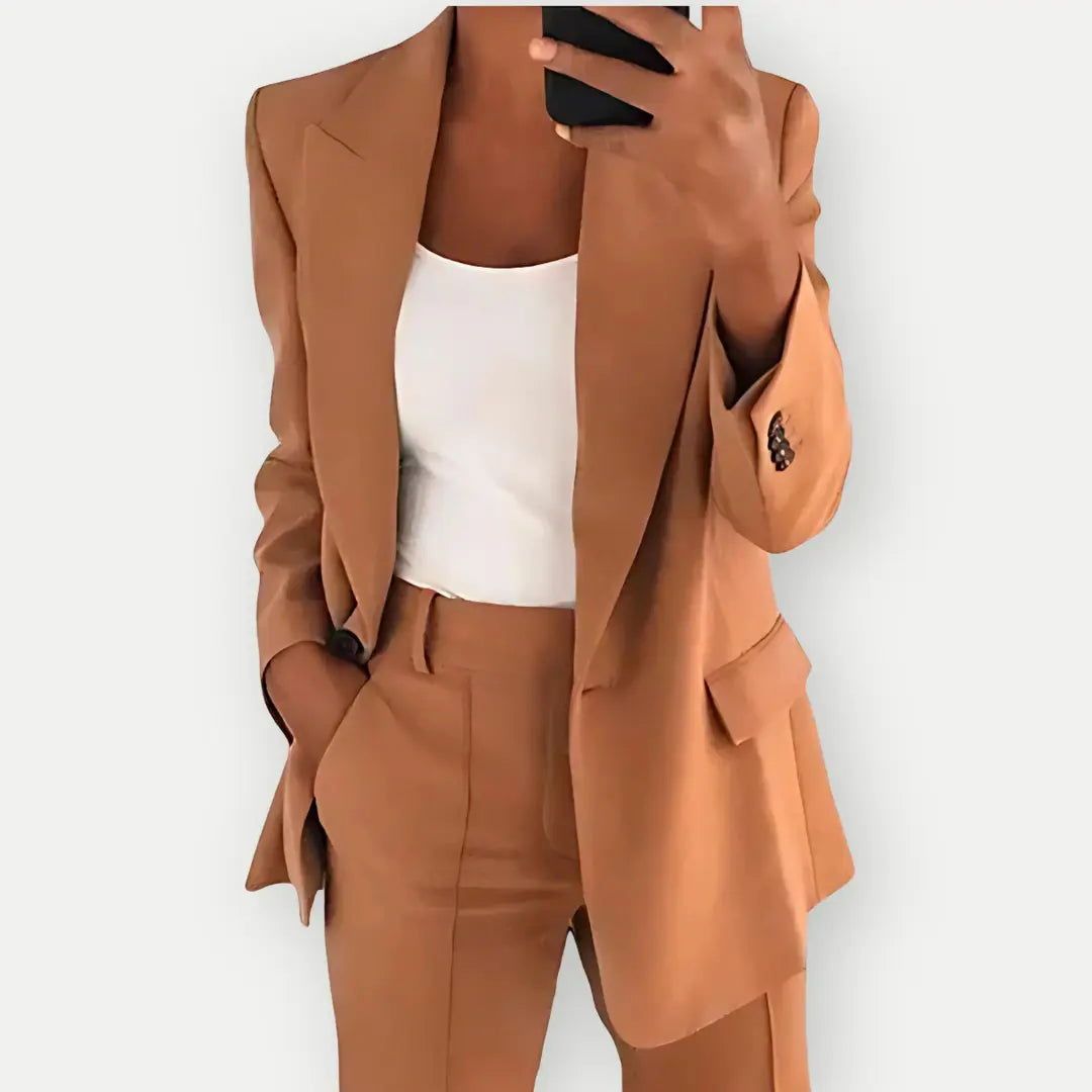 Dames Blazer Set, Tweedelig Pak, Elegant, Meerdere Kleuren
