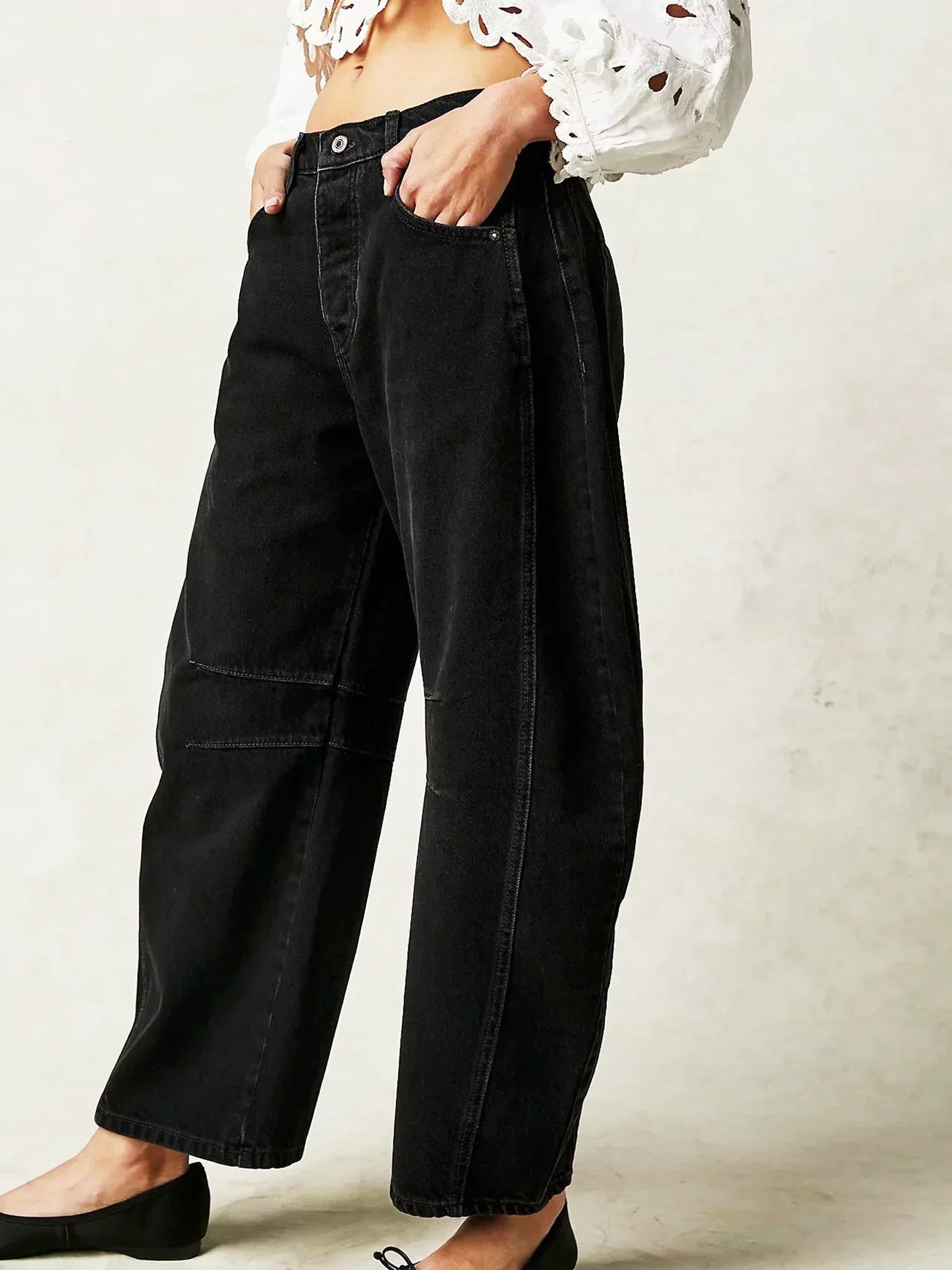 Dames Barrel Jeans Luipaardprint, Wijde Pijp