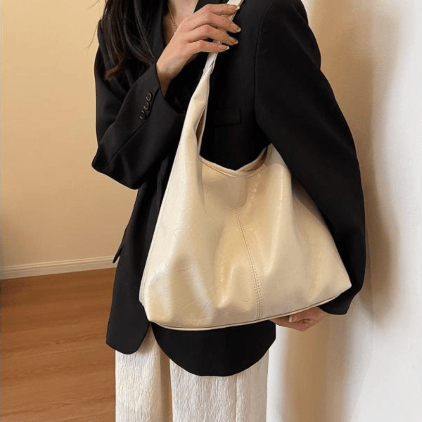 Vintage Schoudertas Dames, 27x37x11 cm, Ylona, Elegant & Praktisch