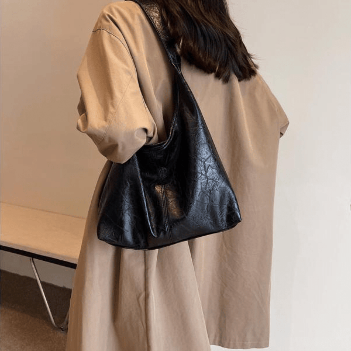 Vintage Schoudertas Dames, 27x37x11 cm, Ylona, Elegant & Praktisch