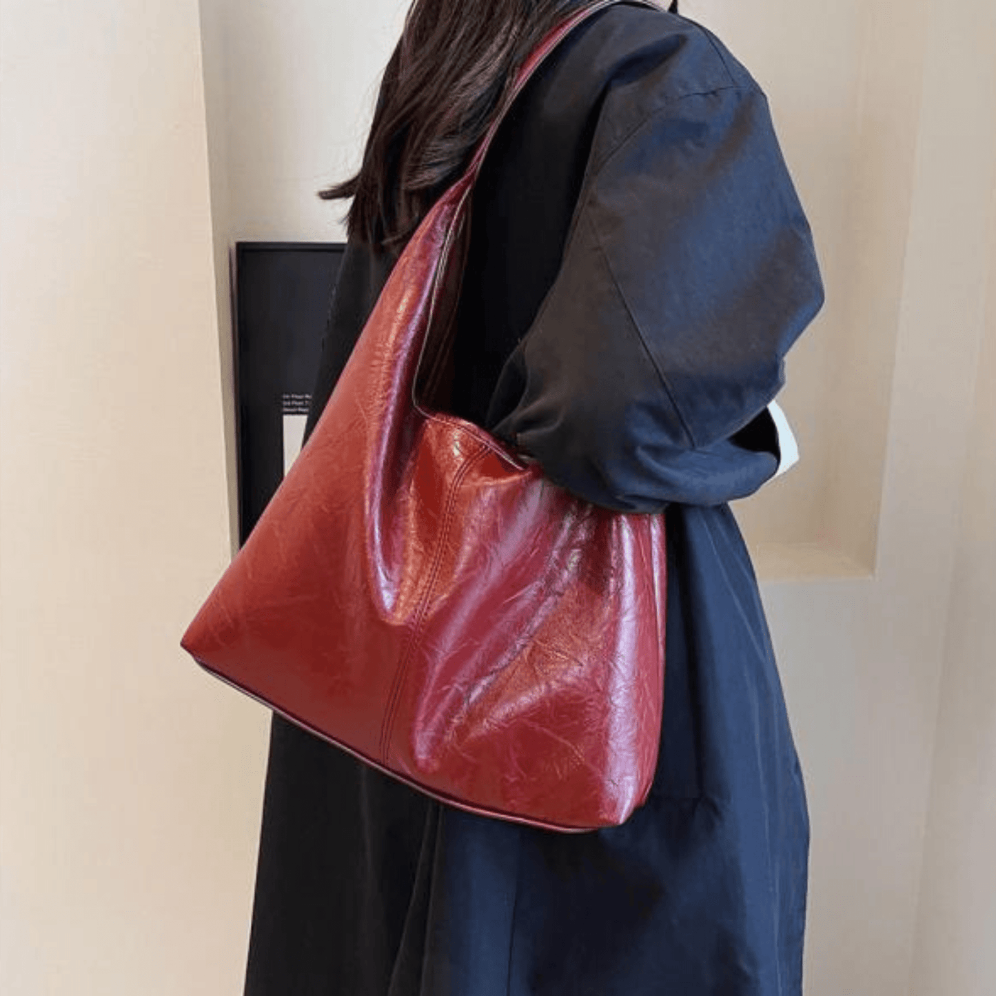Vintage Schoudertas Dames, 27x37x11 cm, Ylona, Elegant & Praktisch