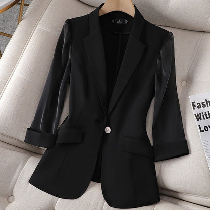 Ava Dames Blazer | Organza Mouwen, Elegant Witte Blazer 1
