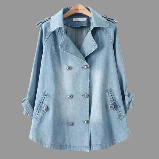 Ava Dames Jas | Lichtgewicht Denim, Double-Breasted 0
