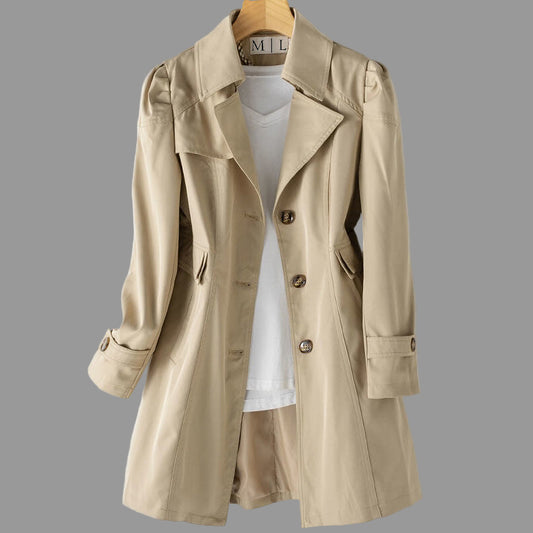 Bella Dames Trenchcoat | Premium Katoen-Polyester Mix, Elegant Zwart 0