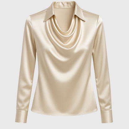 Bram Dames Blouse | Lucide Satijn, Cascade-Halslijn 1