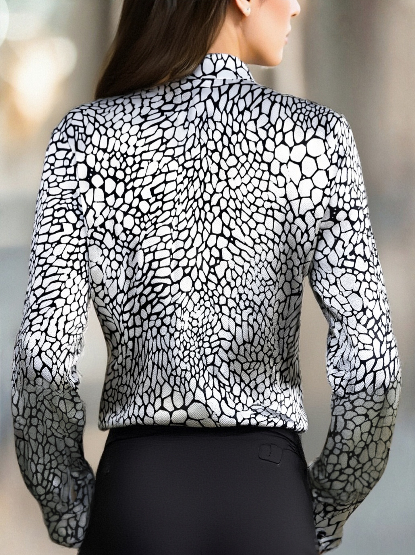 Mira Dames Blouse | Satijnen Slangenprint, Comfortabel 1