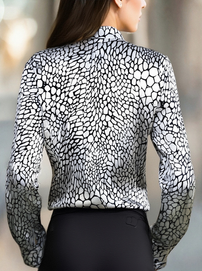 Mira Dames Blouse | Satijnen Slangenprint, Comfortabel 1