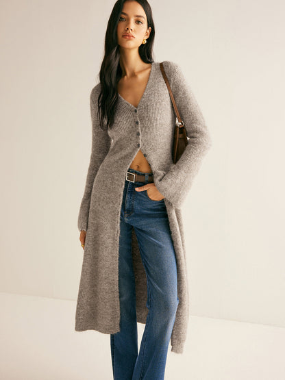 Tessa Trui Jurk Dames | V-hals Midi Met Split, Hoge Stretch 4