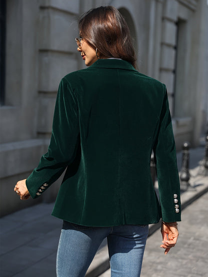 Addison Fluwelen Blazer Met Gouden Knopen Voor Dames